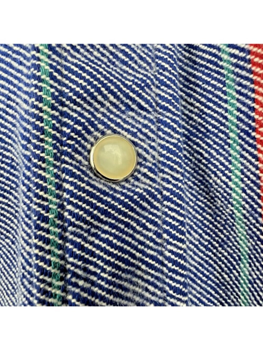 Vintage Saddle King USA Pearl Snap Shacket XL – Striped Cotton Western Cowboy - Picture 2 of 5